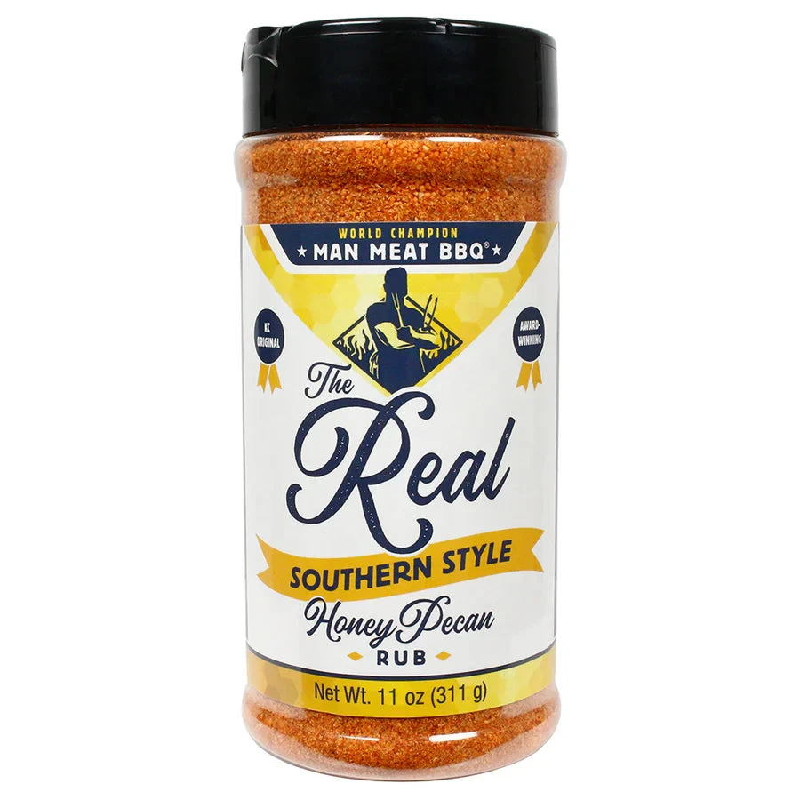 Man Meat BBQ The Real Southern Style Honey Pecan Rub – Sweet, Nutty BBQ Seasoning For Pork, Poultry & Ribs (11 Oz) 1 Man Meat BBQ The Real Southern Style Honey Pecan Rub – Sweet, Nutty BBQ Seasoning For Pork, Poultry & Ribs (11 Oz)