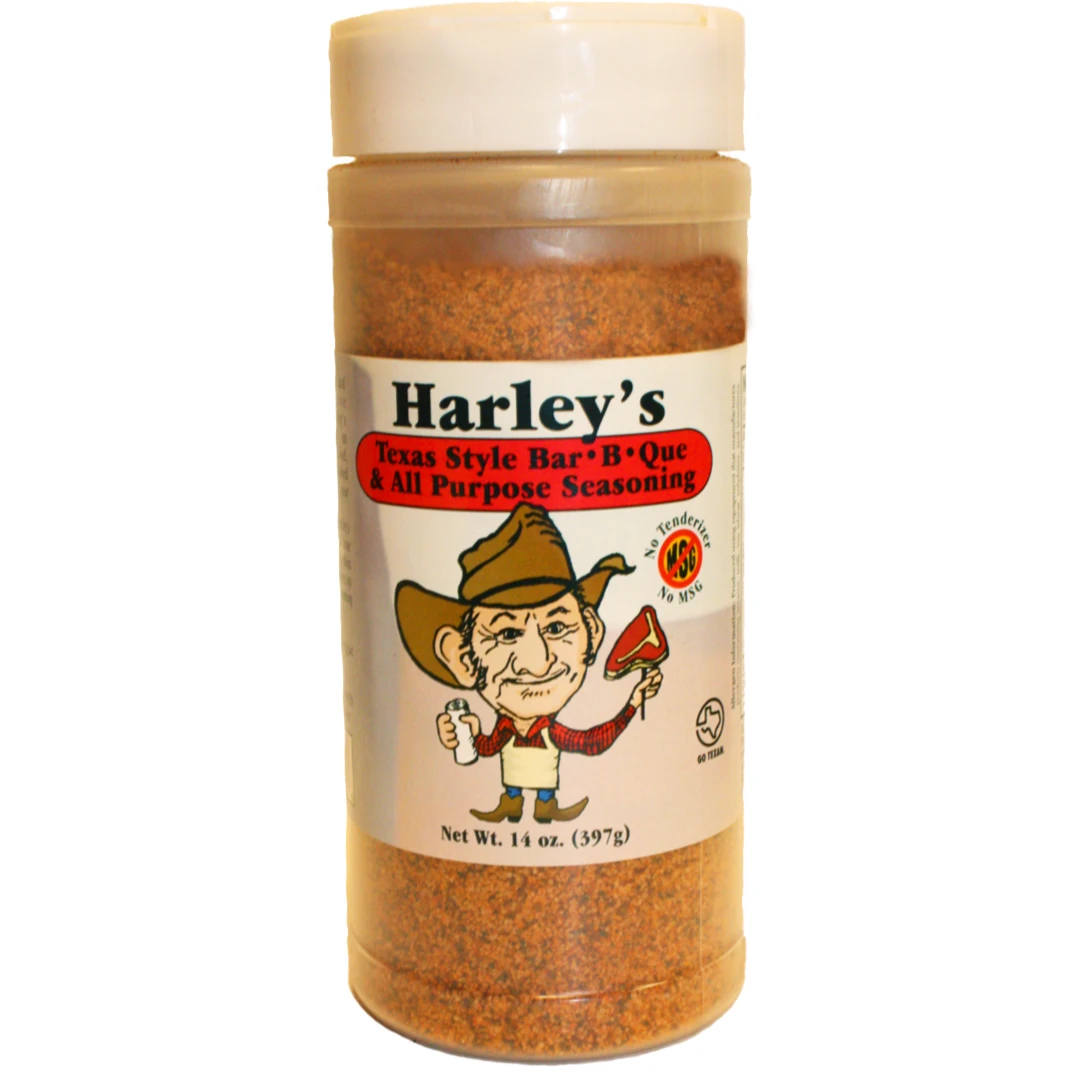 Harley's Texas Style Bar-B-Que & All Purpose Seasoning - No MSG 14 Oz. 1 Harley's Texas Style Bar-B-Que & All Purpose Seasoning - No MSG 14 Oz.